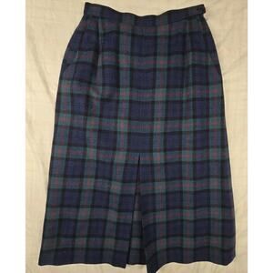 Vintage Pendleton Womens Baird Tartan Plaid Pencil Wrap Skirt 100% Wool 4P